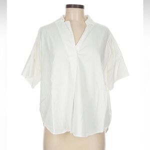 Madewell White Blouse with Back Buttons Size Medium